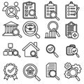 Check vector icon set. Inspection illustration sign. Testing symbol. Royalty Free Stock Photo