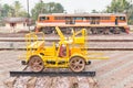 Check vehicle railroad tracks. Royalty Free Stock Photo