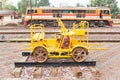 Check vehicle railroad tracks. Royalty Free Stock Photo