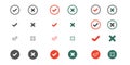 Check and wrong icon set vector