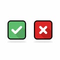 Check and wrong marks, Tick and cross marks, Accepted/Rejected, Approved/Disapproved, Yes/No, Right/Wrong, Green/Red, Correct/