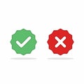 Check and wrong marks, Tick and cross marks, Accepted/Rejected, Approved/Disapproved, Yes/No, Right/Wrong, Green/Red, Correct/