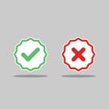 Check and wrong marks, Tick and cross marks, Accepted/Rejected, Approved/Disapproved, Yes/No, Right/Wrong, Green/Red, Correct/