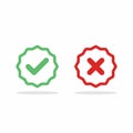 Check and wrong marks, Tick and cross marks, Accepted/Rejected, Approved/Disapproved, Yes/No, Right/Wrong, Green/Red, Correct/