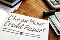 Check your credit report memo Royalty Free Stock Photo