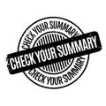 Check Your Summary rubber stamp