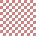 Checkboard pixelated plaid style pattern. Geometric check tablecloth print in red white color. Checkered repeat background for Royalty Free Stock Photo