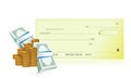 Checkbook and business profits illustration