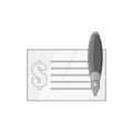 Checkbook icon, black monochrome style