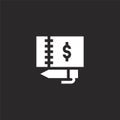 checkbook icon. Filled checkbook icon for website design and mobile, app development. checkbook icon from filled money collection