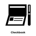 Checkbook icon vector isolated on white background, logo concept