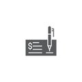 Checkbook and pen vector icon symbol isolated on white background Royalty Free Stock Photo