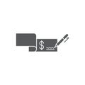 Checkbook and pen vector icon symbol isolated on white background Royalty Free Stock Photo