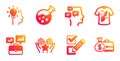 Checkbox, Business portfolio and Messages icons set. Idea, T-shirt design and Ranking signs. Vector