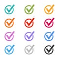 Checkbox Button Set - Colorful Vector Illustrations - Isolated On White Background Royalty Free Stock Photo