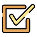 Checkbox closeup icon color outline vector Royalty Free Stock Photo