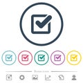 Checkbox flat color icons in round outlines