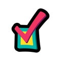 Checkbox flat color illustration