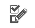 Checkbox icon. Survey choice sign. Vector