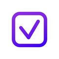 Checkbox icon. Thin Checkmark. Purple gradient Royalty Free Stock Photo