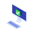 Checkbox isometric. Checkmark or tick notification.