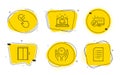 Checkbox, Lift and Safe time icons set. Web system, Best manager and Document signs. Vector
