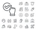 Checkbox line icon. Approve sign. Salaryman, gender equality and alert bell. Vector
