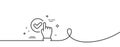 Checkbox line icon. Approve sign. Continuous line with curl. Vector Royalty Free Stock Photo