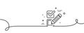 Checkbox line icon. Survey choice sign. Continuous line with curl. Vector