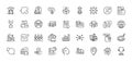 Checkbox, Magistrates court and Inspect line icons pack. For web app. Line icons. Vector