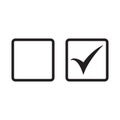 Checkbox set with blank and checked checkbox vector icon.