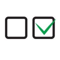 Checkbox set with blank and checked checkbox vector icon.