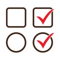 Checkbox set with blank and checked checkbox vector icon. Royalty Free Stock Photo