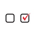 Checkbox set with blank and checked checkbox vector icon. Royalty Free Stock Photo