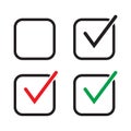 Checkbox set with blank and checked checkbox vector icon.