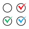 Checkbox set with blank and checked checkbox vector icon.