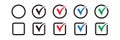 Checkbox set with blank and checked checkbox vector icon.