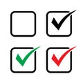 Checkbox set with blank and checked checkbox vector icon.