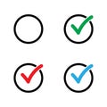 Checkbox set with blank and checked checkbox vector icon. Verify icon. Royalty Free Stock Photo