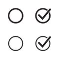 Checkbox set with blank and checked checkbox vector icon. Verify icon. Royalty Free Stock Photo
