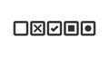 Checkbox set with blank and checked checkboxes vector icons for apps and websites. Stock vector illustration isolated on Royalty Free Stock Photo