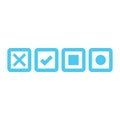 Checkbox set with checked checkboxes vector icons for apps and websites. Stock vector illustration isolated on white Royalty Free Stock Photo