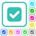 Checkbox solid vivid colored flat icons