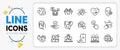 Checkbox, Teamwork and Approved line icons. For web app. Vector