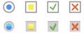 Checkboxes and radio buttons. Color user interface element