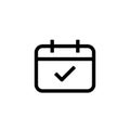 Checked agenda schedule icon design clear event calendar symbol. simple clean line art professional business management concept