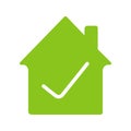Checked, approved house glyph color icon Royalty Free Stock Photo