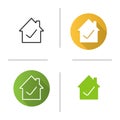 Checked, approved house icon Royalty Free Stock Photo