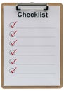 Blank and checked checklist against white background as template