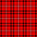 Checked tartan plaid scotch kilt fabric seamless pattern texture background - bright and dark red, black, white color Royalty Free Stock Photo